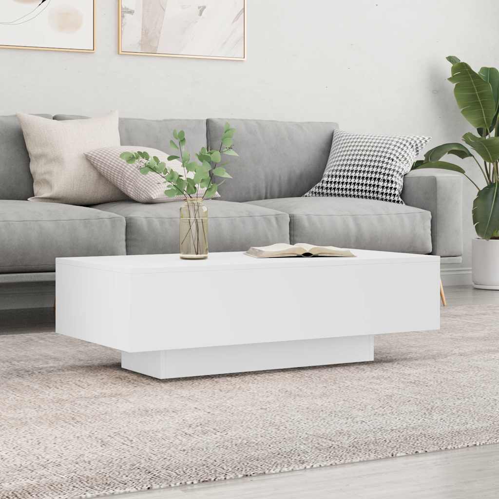 sofabord 100x49,5x31 cm konstrueret træ hvid