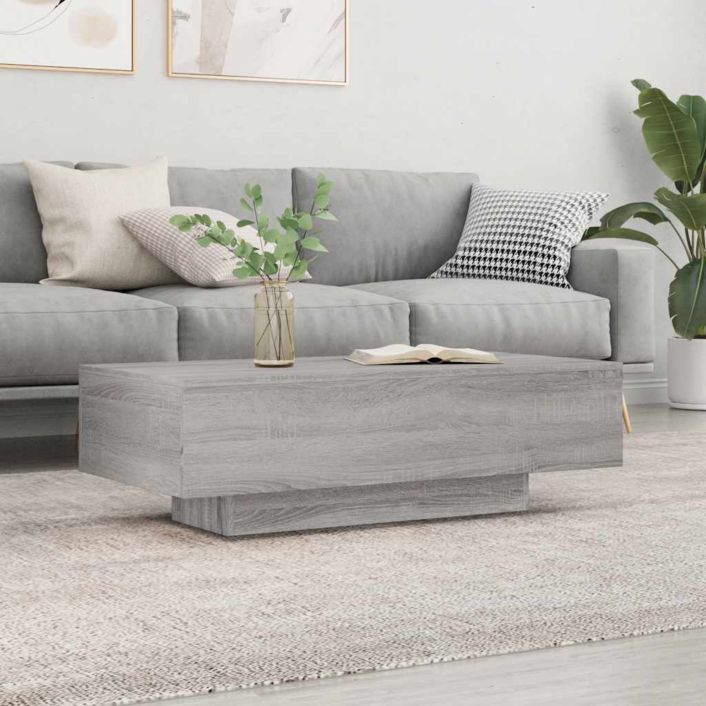 sofabord 100x49,5x31 cm konstrueret træ grå sonoma-eg