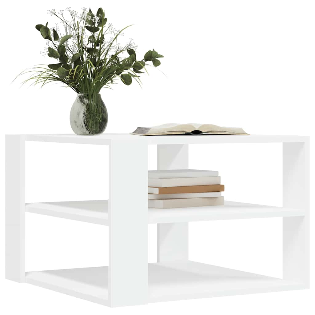 sofabord 58x58x40 cm konstrueret træ hvid
