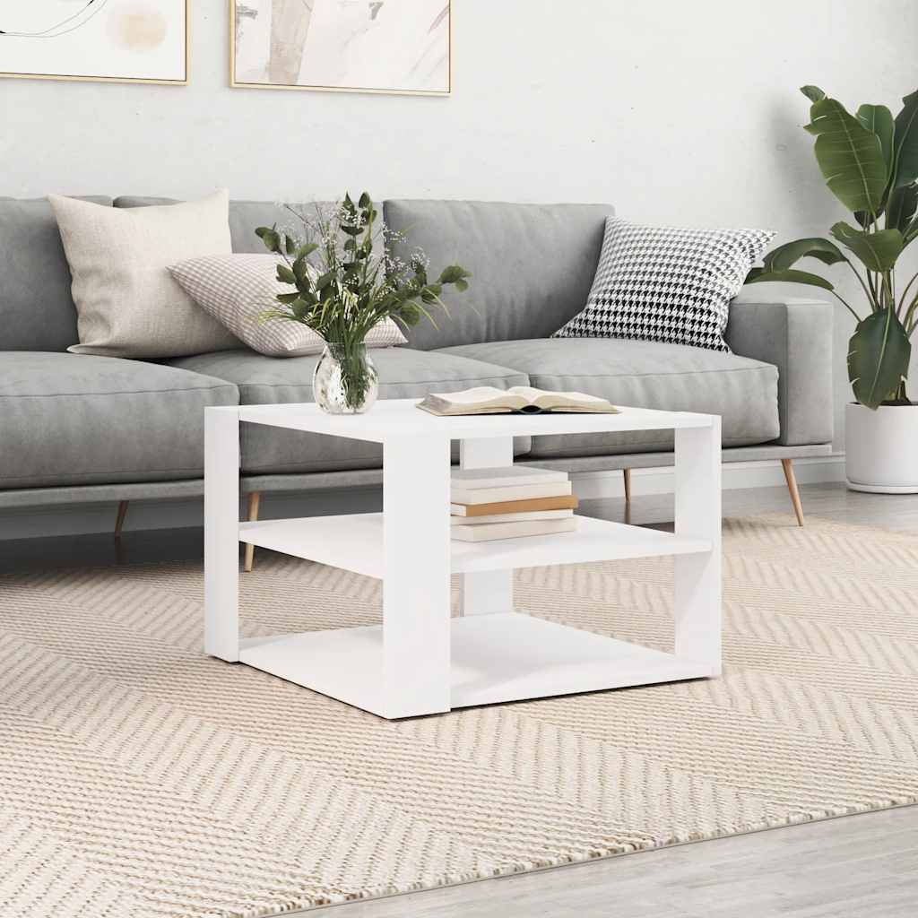 sofabord 58x58x40 cm konstrueret træ hvid