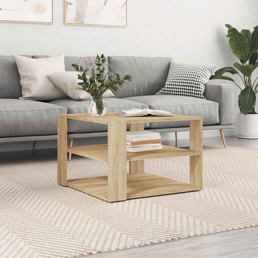 sofabord 58x58x40 cm konstrueret træ sonoma-eg