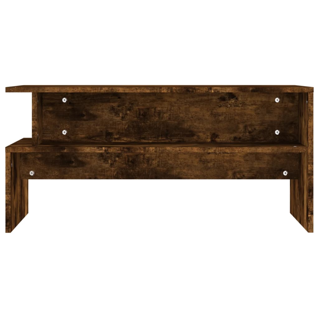 sofabord 90x55x42,5 cm konstrueret træ røget egetræsfarve