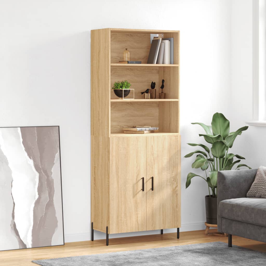 højskab 69,5x34x180 cm konstrueret træ sonoma-eg