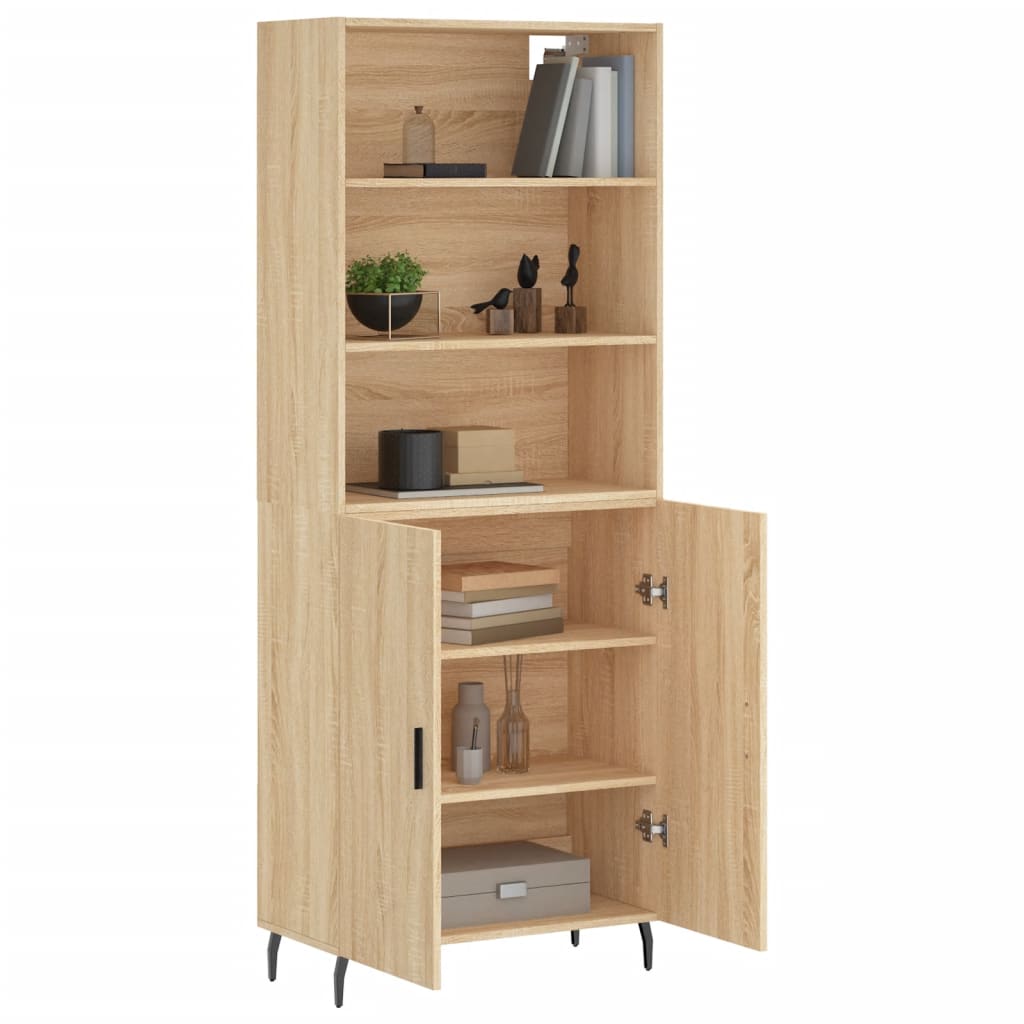højskab 69,5x34x180 cm konstrueret træ sonoma-eg