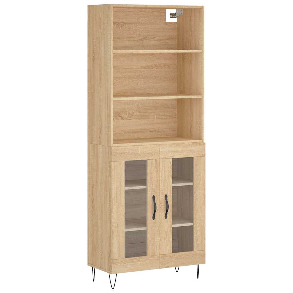 højskab 69,5x34x180 cm konstrueret træ sonoma-eg