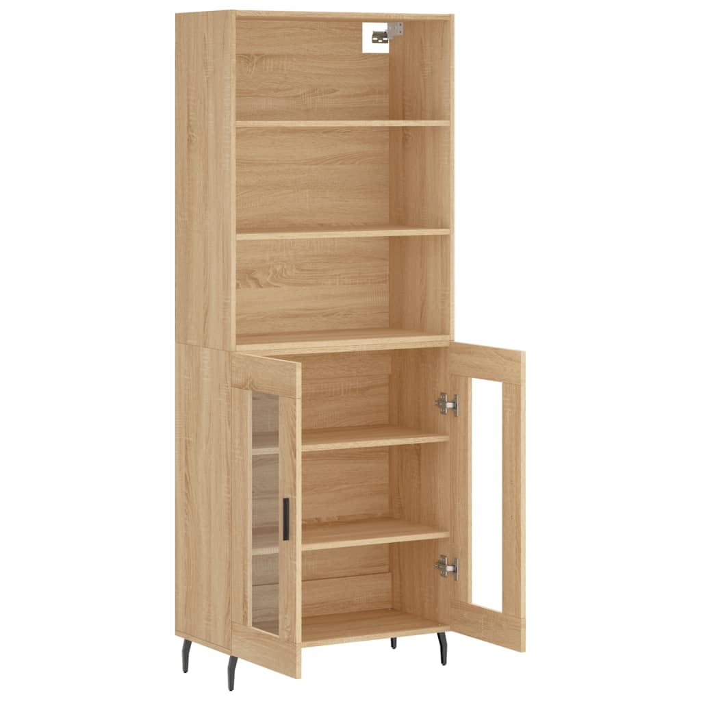 højskab 69,5x34x180 cm konstrueret træ sonoma-eg
