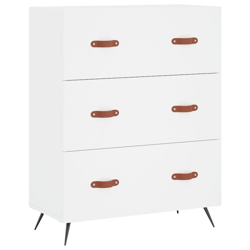 højskab 69,5x34x180 cm konstrueret træ hvid