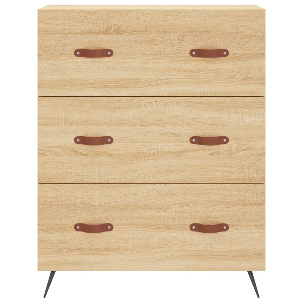 højskab 69,5x34x180 cm konstrueret træ sonoma-eg