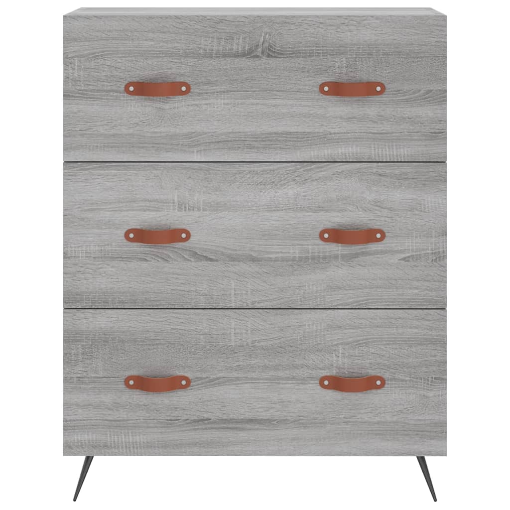 højskab 69,5x34x180 cm konstrueret træ grå sonoma-eg