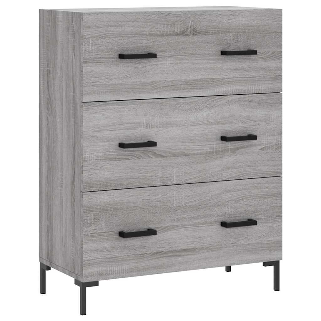 højskab 69,5x34x180 cm konstrueret træ grå sonoma-eg
