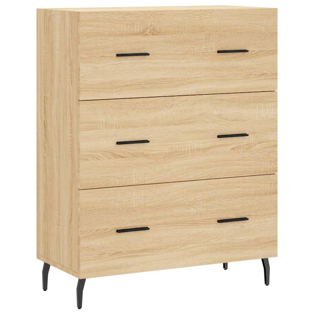 højskab 69,5x34x180 cm konstrueret træ sonoma-eg
