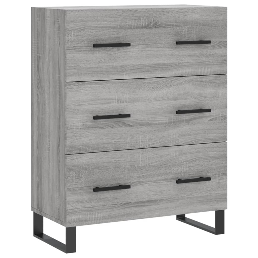 højskab 69,5x34x180 cm konstrueret træ grå sonoma-eg