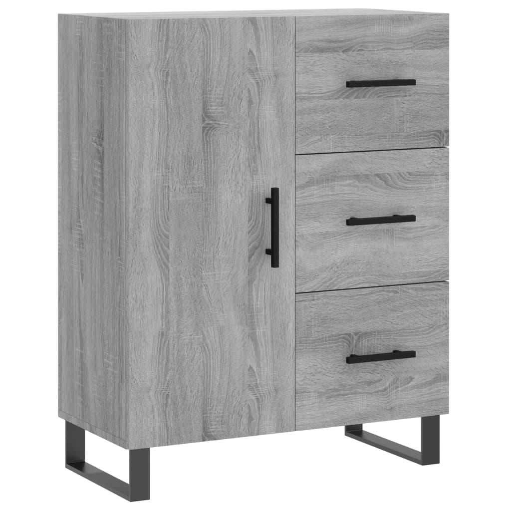 højskab 69,5x34x180 cm konstrueret træ grå sonoma-eg
