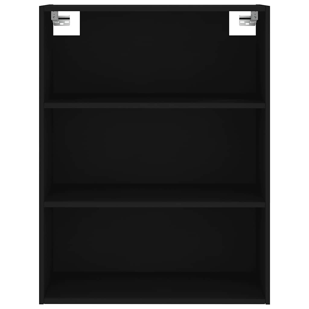 højskab 69,5x34x180 cm konstrueret træ sort