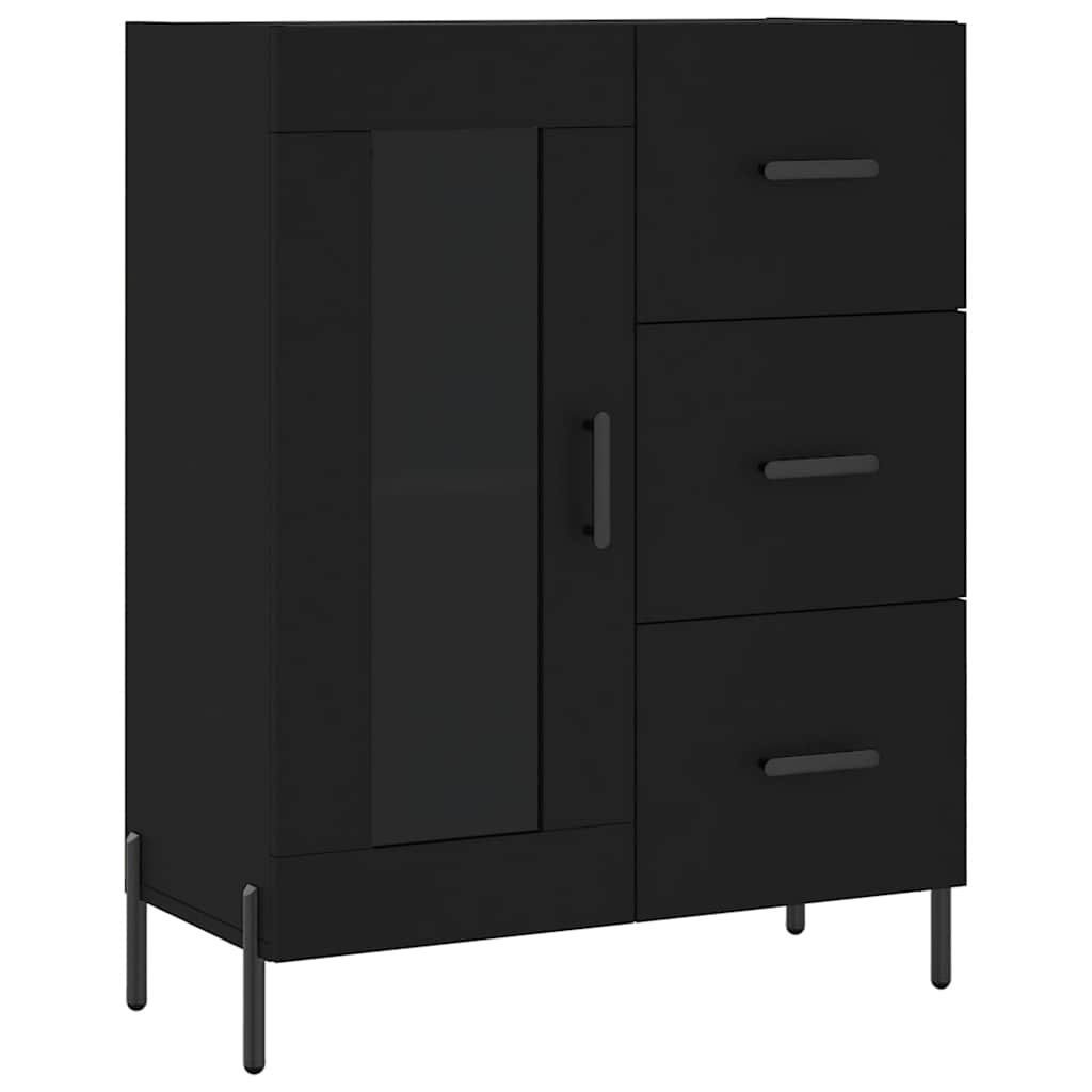 højskab 69,5x34x180 cm konstrueret træ sort