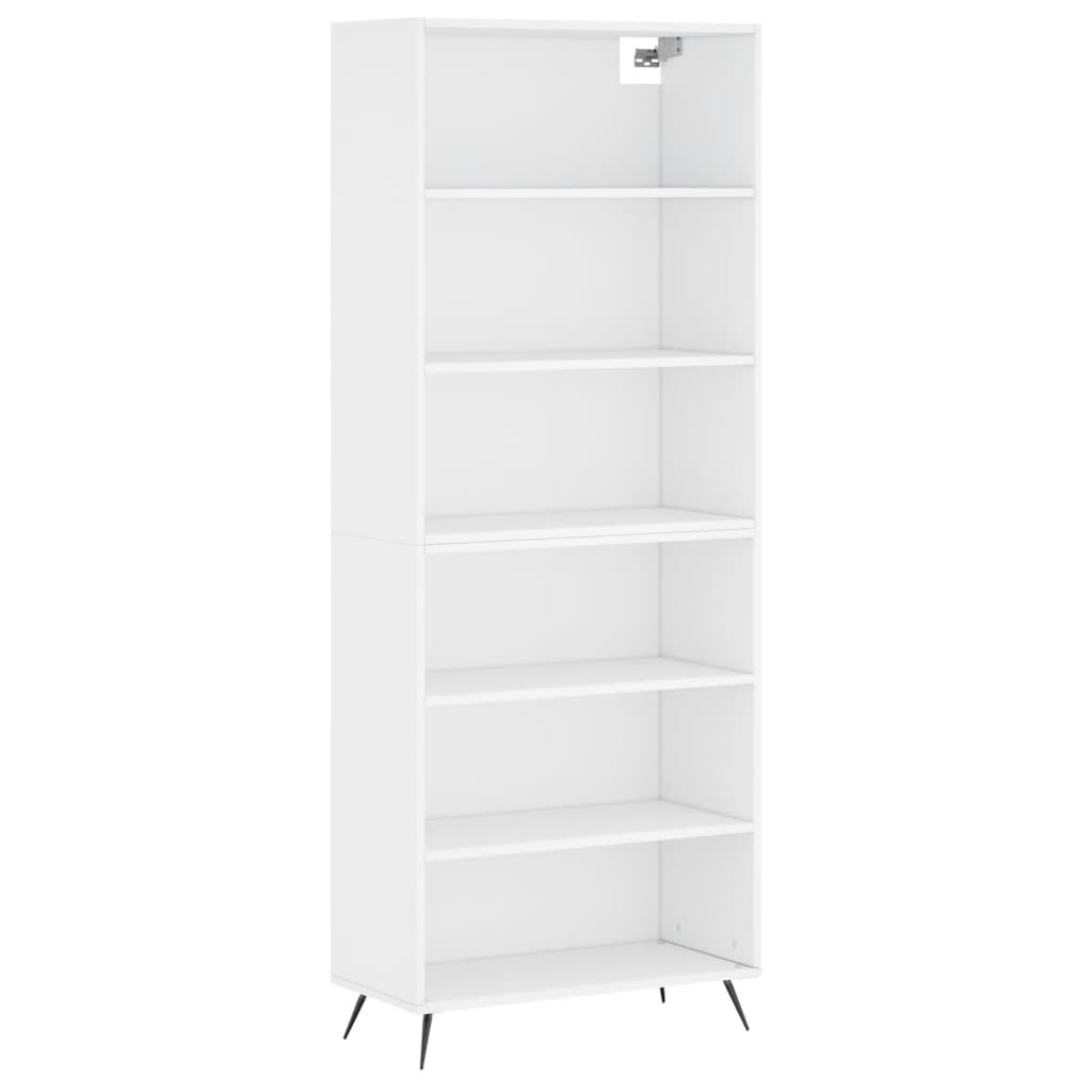 reol 69,5x32,5x180 cm konstrueret træ hvid