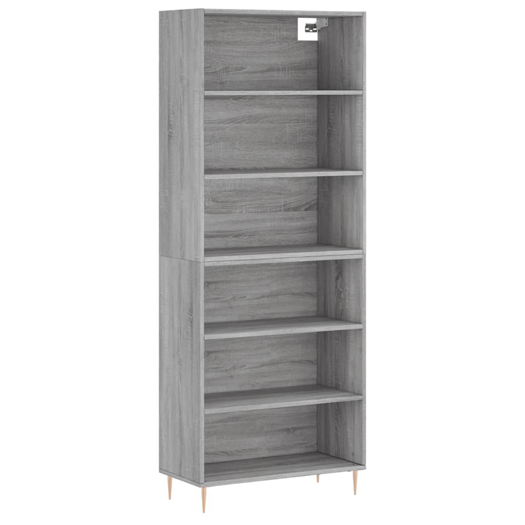 reol 69,5x32,5x180 cm konstrueret træ betongrå