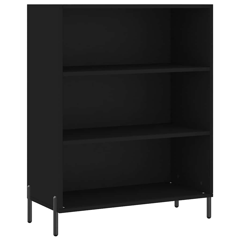 reol 69,5x32,5x180 cm konstrueret træ sort