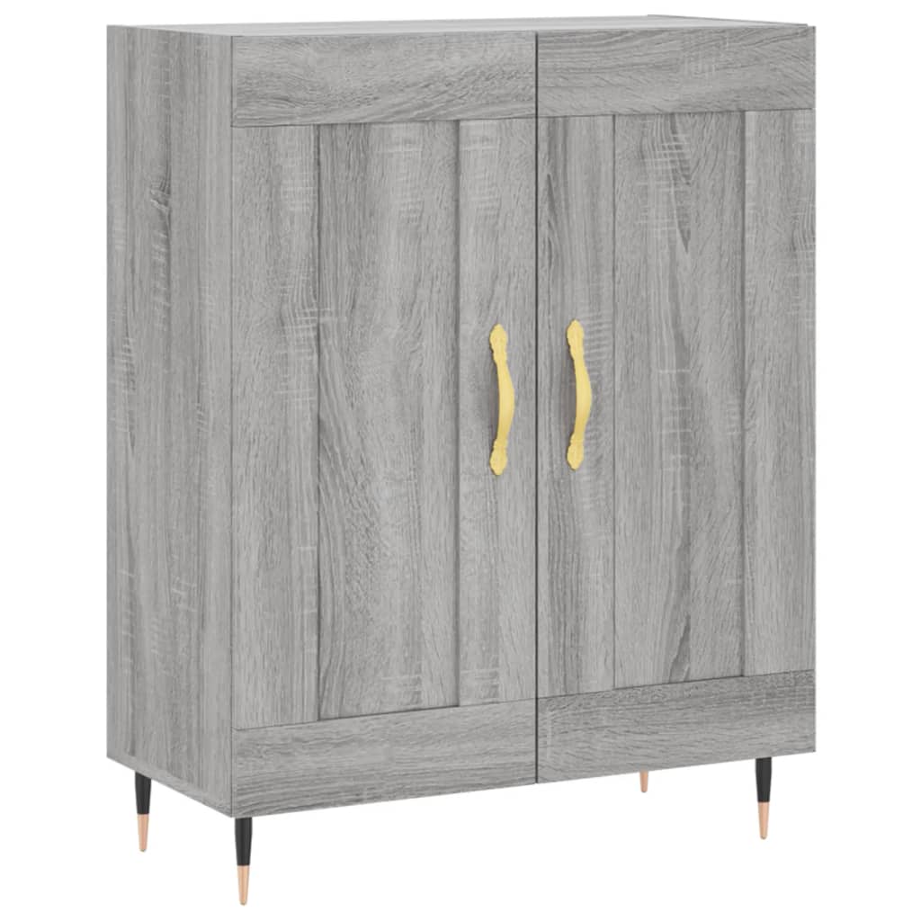 højskab 69,5x34x180 cm konstrueret træ grå sonoma-eg