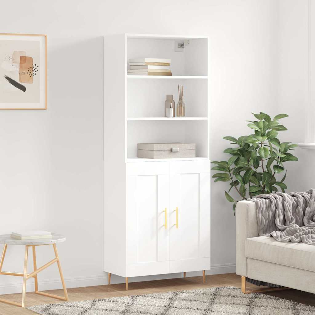 højskab 69,5x34x180 cm konstrueret træ hvid