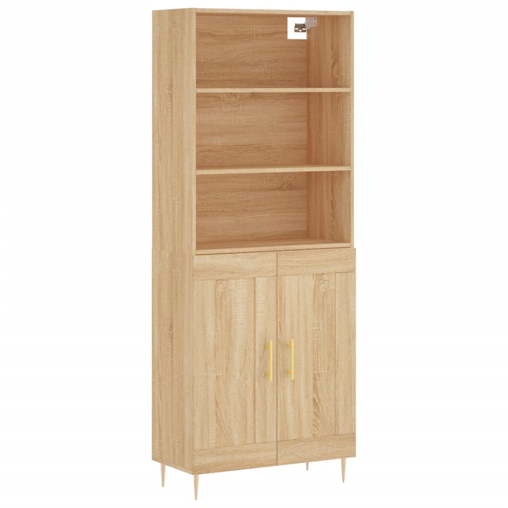højskab 69,5x34x180 cm konstrueret træ sonoma-eg