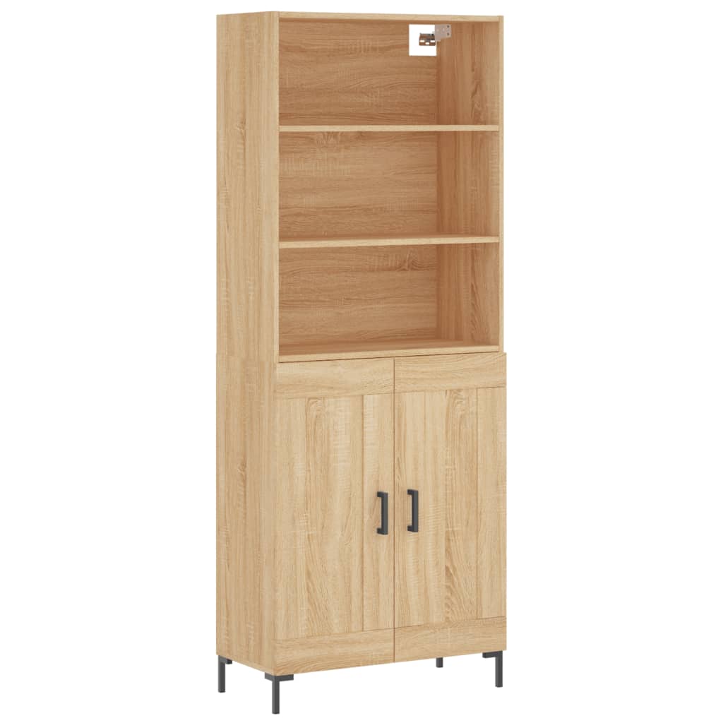 højskab 69,5x34x180 cm konstrueret træ sonoma-eg