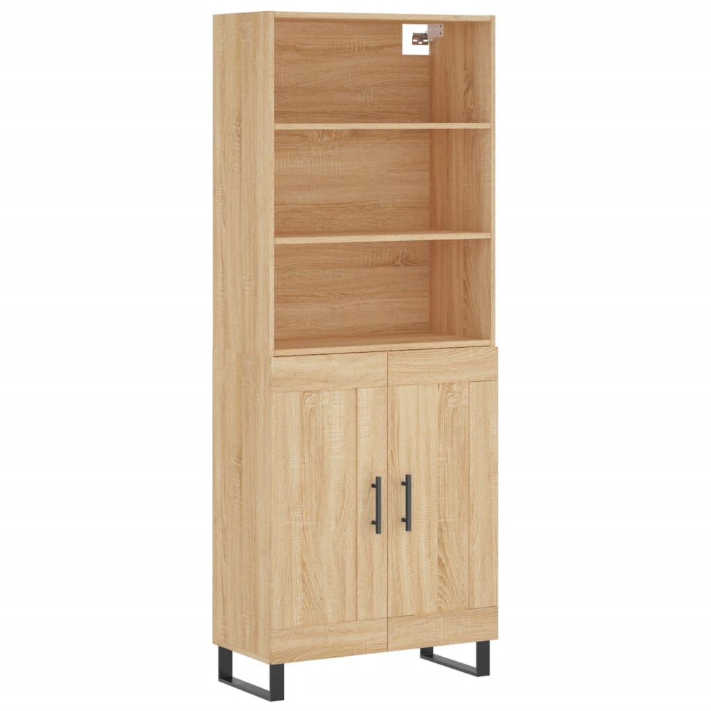 højskab 69,5x34x180 cm konstrueret træ sonoma-eg