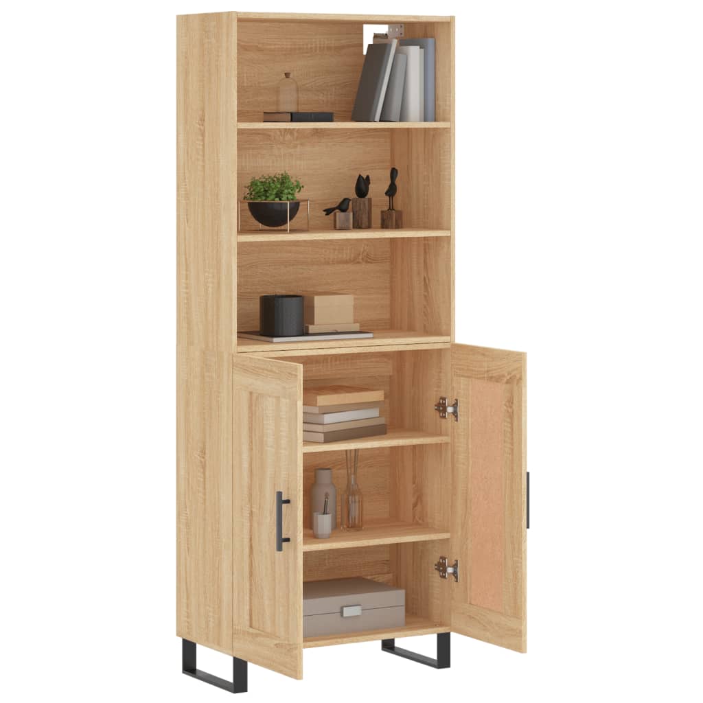 højskab 69,5x34x180 cm konstrueret træ sonoma-eg