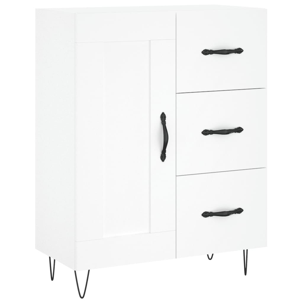 højskab 69,5x34x180 cm konstrueret træ hvid