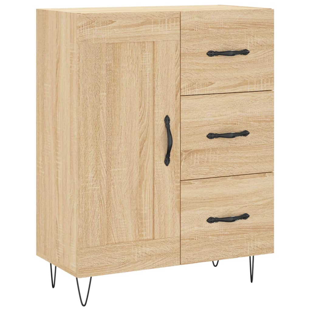 højskab 69,5x34x180 cm konstrueret træ sonoma-eg