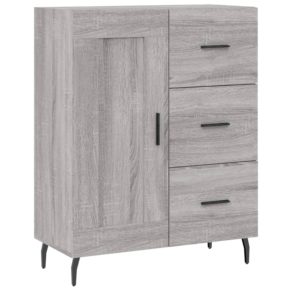 højskab 69,5x34x180 cm konstrueret træ grå sonoma-eg