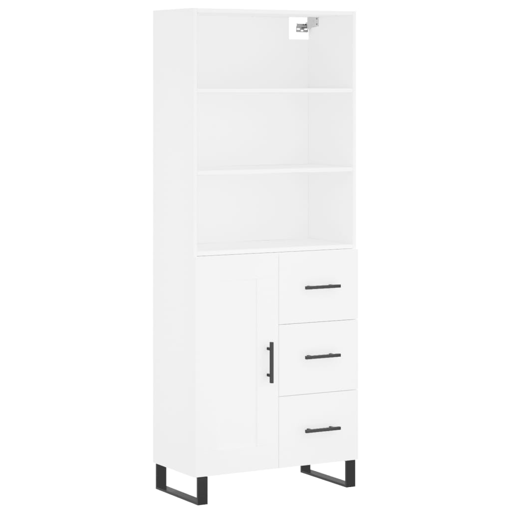 højskab 69,5x34x180 cm konstrueret træ hvid