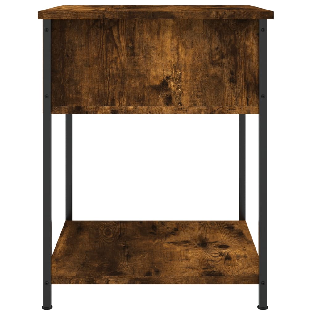 sengebord 44x45x58 cm konstrueret træ røget egetræsfarve