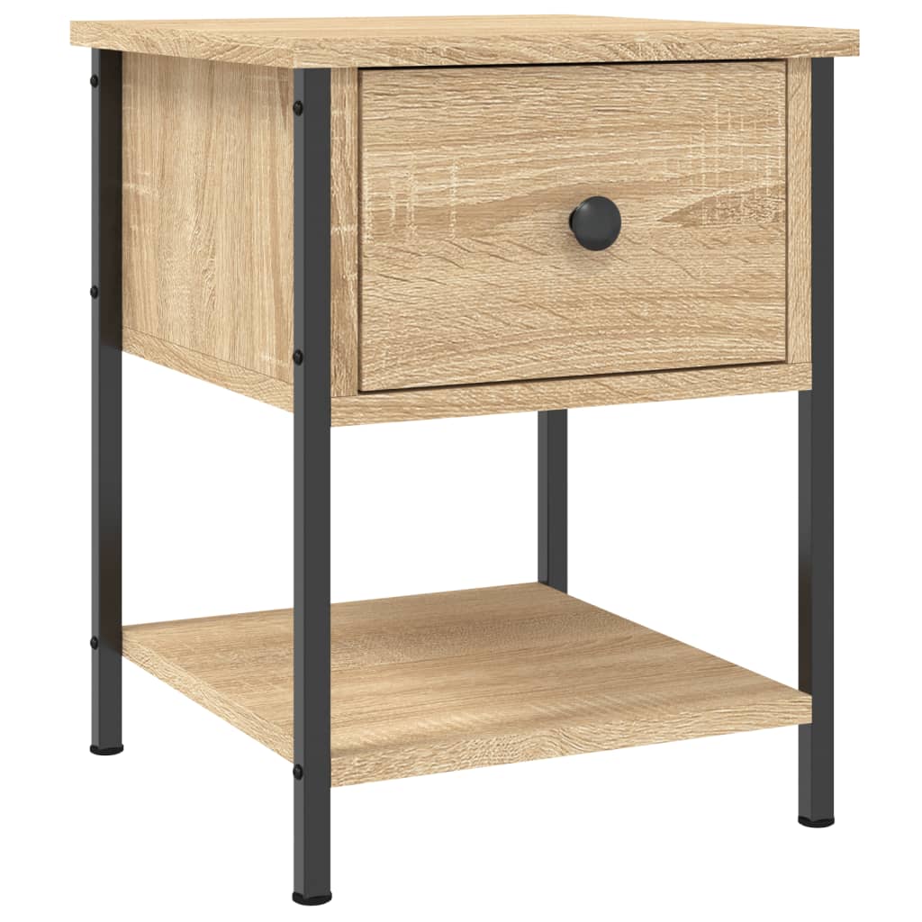 sengebord 34x35,5x45 cm konstrueret træ sonoma-eg