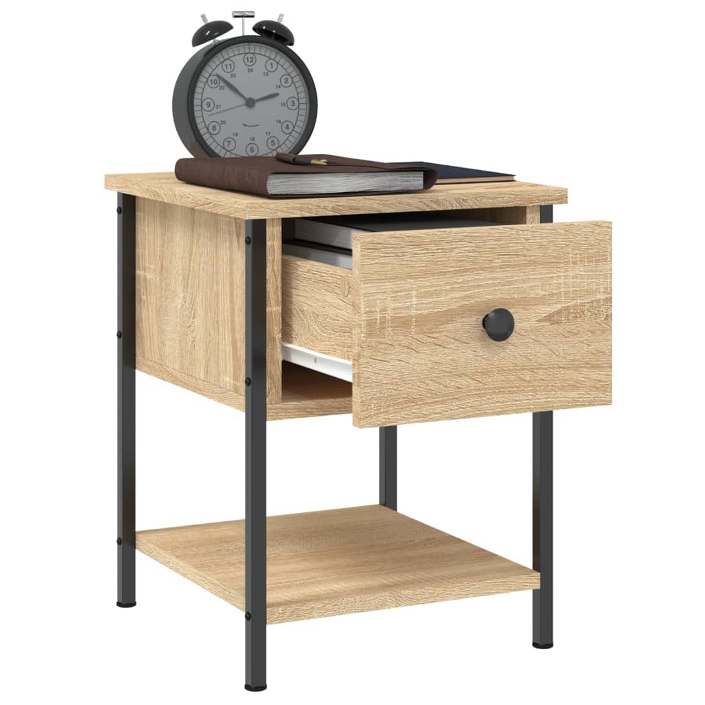 sengebord 34x35,5x45 cm konstrueret træ sonoma-eg
