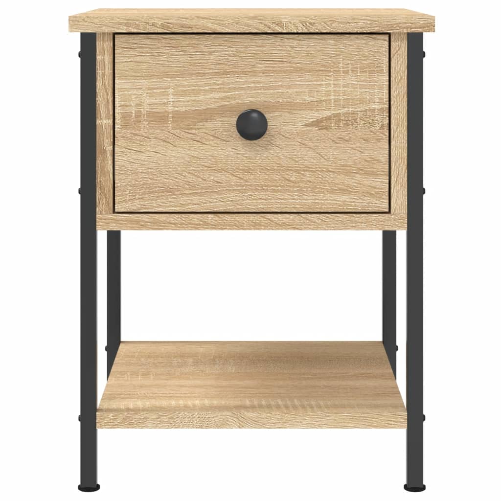 sengebord 34x35,5x45 cm konstrueret træ sonoma-eg