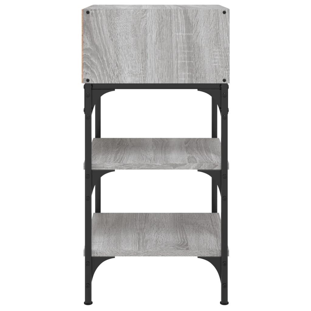 sengebord 2 stk. 35x34,5x70 cm konstrueret træ grå sonoma-eg