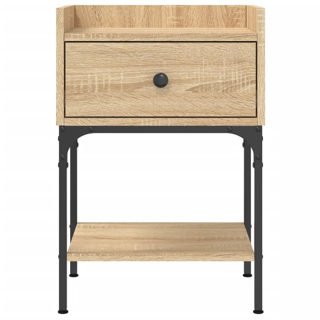 sengeborde 2 stk. 40,5x31x60 cm konstrueret træ sonoma-eg