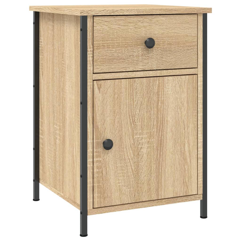 sengeborde 2 stk. 40x42x60 cm konstrueret træ sonoma-eg