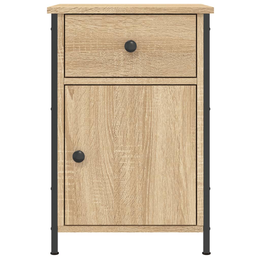 sengeborde 2 stk. 40x42x60 cm konstrueret træ sonoma-eg