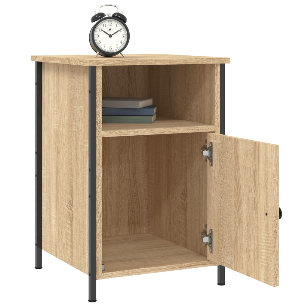sengeborde 2 stk. 40x42x60 cm konstrueret træ sonoma-eg