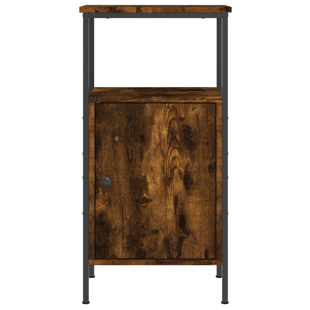 sengebord 41x31x80 cm konstrueret træ røget egetræsfarve