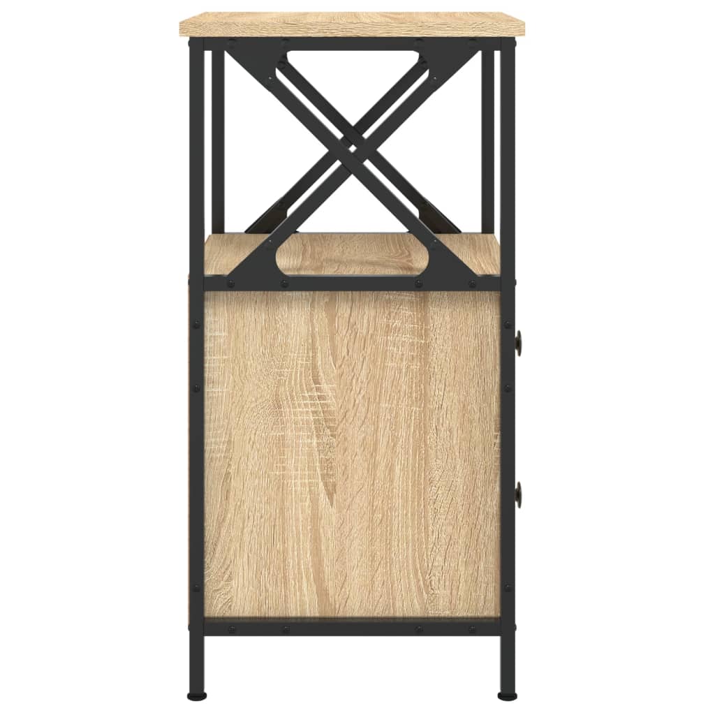 sengeborde 2 stk. 34x35,5x70 cm konstrueret træ sonoma-eg