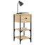 sengeborde 2 stk. 34x36x70 cm konstrueret træ sonoma-eg