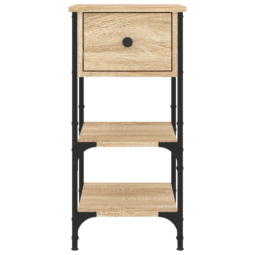 sengeborde 2 stk. 34x36x70 cm konstrueret træ sonoma-eg