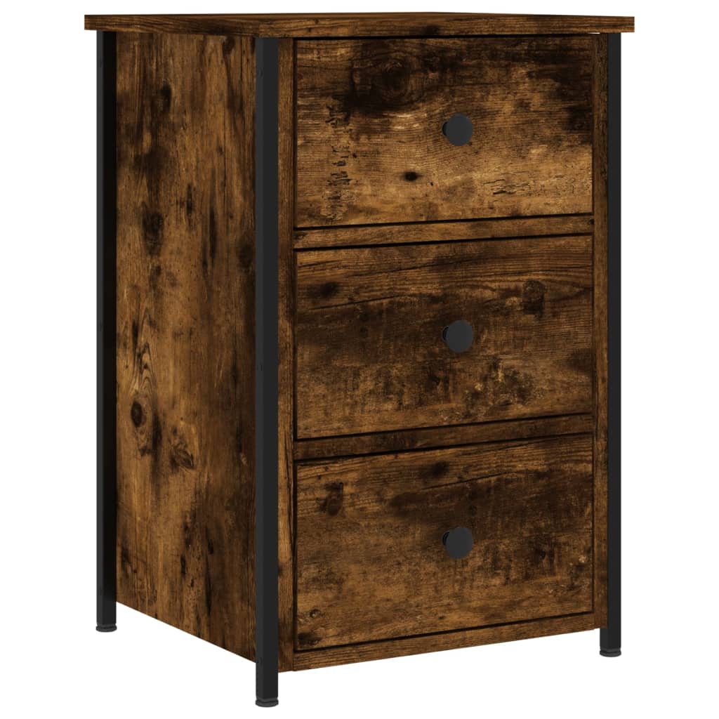 sengeborde 2 stk. 40x36x60 cm røget egetræsfarve
