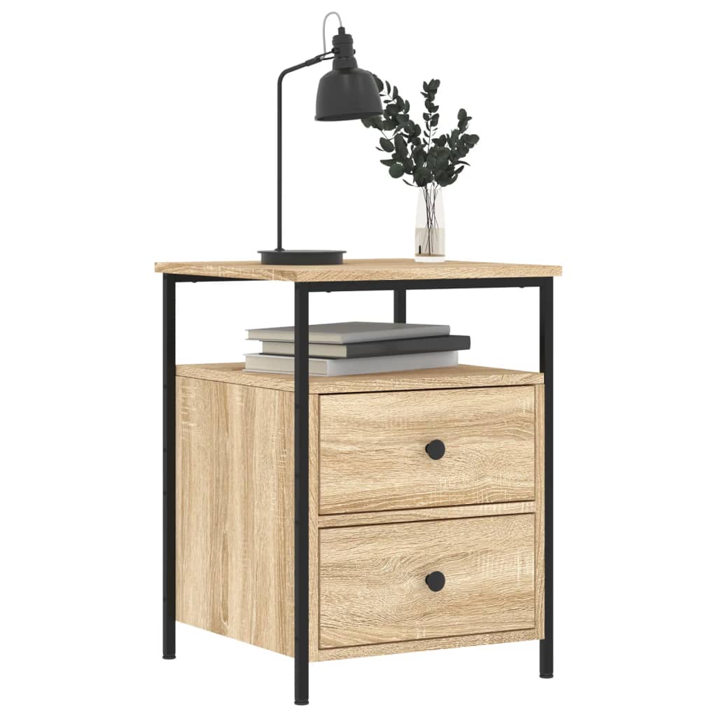 sengebord 44x45x60 cm konstrueret træ sonoma-eg