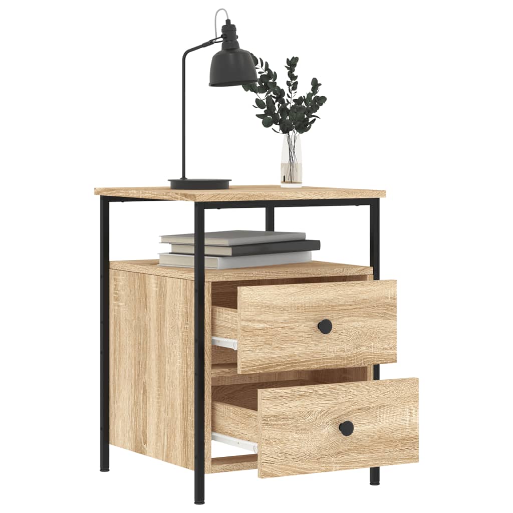 sengebord 44x45x60 cm konstrueret træ sonoma-eg