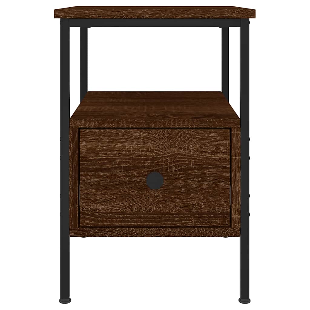 sengeborde 2 stk. 34x36x50 cm konstrueret træ brun egetræsfarve