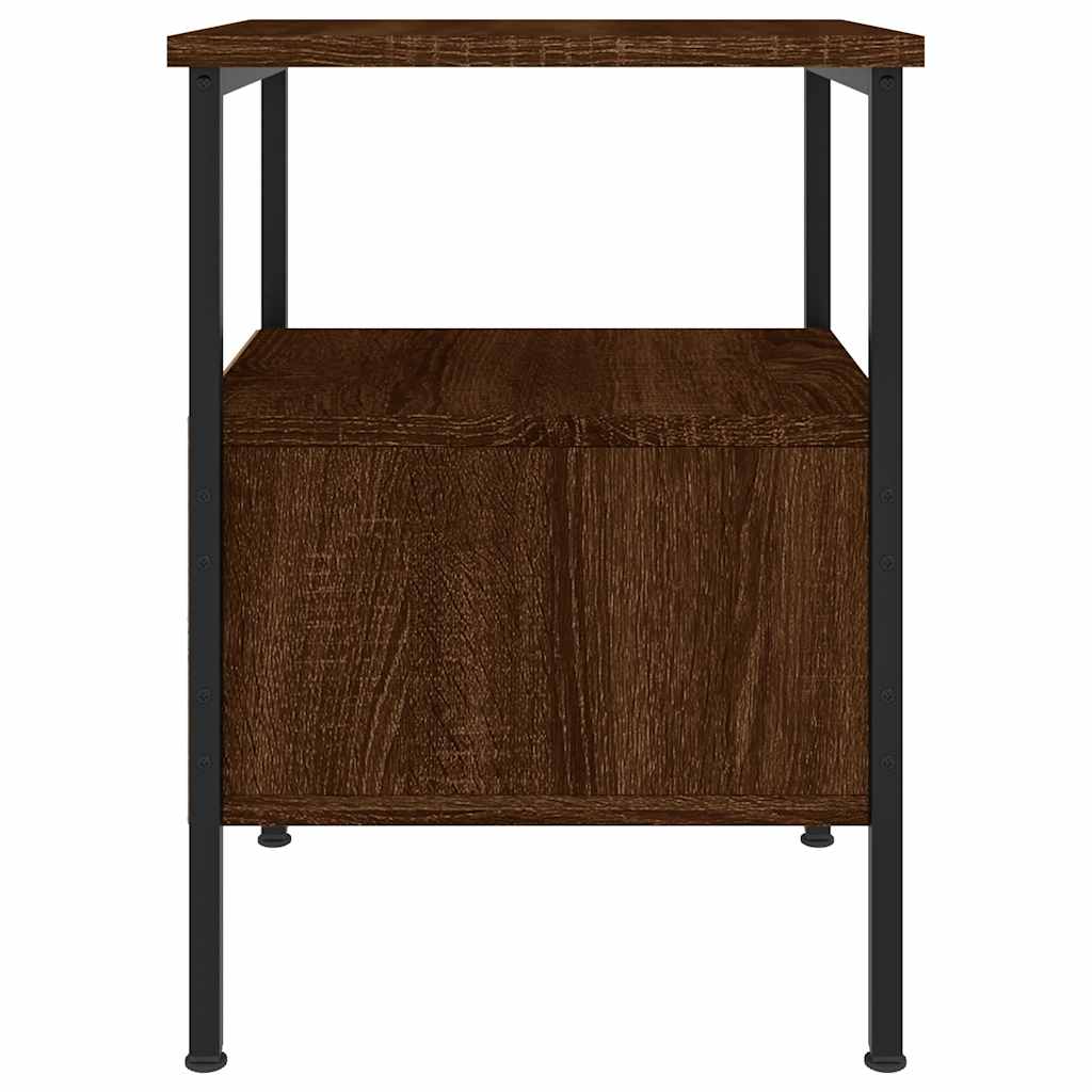 sengeborde 2 stk. 34x36x50 cm konstrueret træ brun egetræsfarve